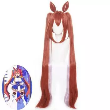 100 см аниме Uma Musume Pretty Derby косплей парик Daiwa Scarle косплей парик головные уборы коричневые синтетические волосы термостойкие 100cm коричневый