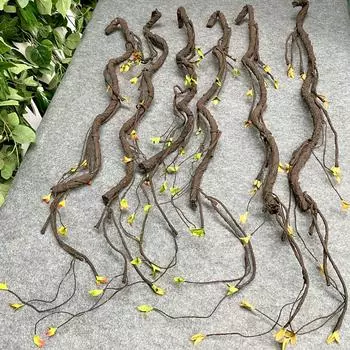 100 см цветочные композиции гибкие с листьями DIY дерево ротанг настенное крепление лоза ветка домашний декор искусственные растения