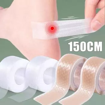 100 см гель-протектор, анти-абразивные водонепроницаемые пластыри для ног, клейкие подушечки, подкладка для пяток, наклейка для обуви, облегчение боли, уход за кожей 2CM*100CM прозрачный