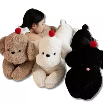 100 см мультяшная высококачественная гигантская длинная собака, плюшевая кукла, подушка, кудрявая, коричневая, белая, черная, вишневая, собака, плюшевая игрушка, домашний декор, подарок для девочек about 100cm