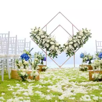 100 см свадебные арочные цветы, композиция из искусственных цветов, шелковые искусственные пионы, цветочный ряд роз для свадебного декора, вечеринка своими руками baby голубой