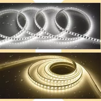 100 см светодиодная лента переменного тока 220 В SMD2835 гибкая водонепроницаемая светодиодная лента 120 светодиодов white light