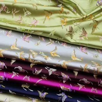 100 см жаккардовая дамасская ткань бабочка парча шитье имитация шелка ткани для рукоделия атласный материал платье чонсам 100x75cm