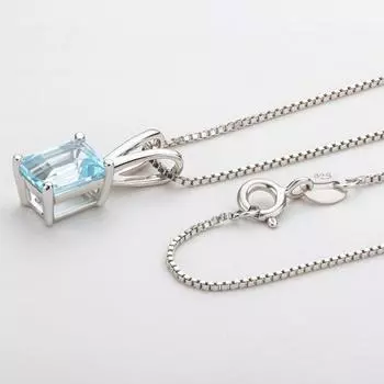 100% стерлингового серебра 925 пробы, 6*8 мм, подвеска со сверкающим топазом, женские подвески с аметистом, ожерелья для женщин, свадебные ювелирные украшения