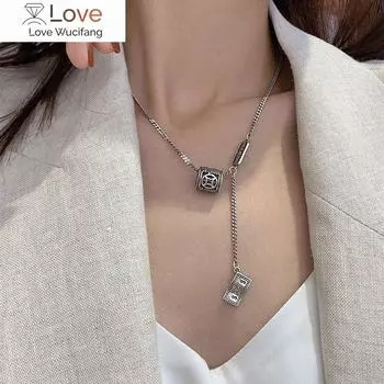 100% стерлингового серебра 925 пробы модные цепи Hop You Rich дизайн доллара для женщин ожерелье ювелирные изделия подарки на день рождения не выцветают 50cm