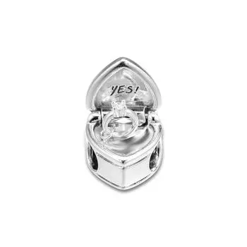 100% стерлингового серебра 925 пробы, наше обещание, подвеска в виде сердца, бусина, подходит для европейского браслета, подвески, обручальное ювелирное изделие, ожерелье для любви