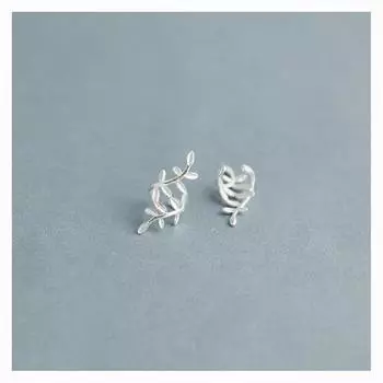 100% стерлингового серебра 925 пробы полые ветки серьги-каффы клипсы для женщин и девушек без пирсинга серьги ювелирные изделия Ds748