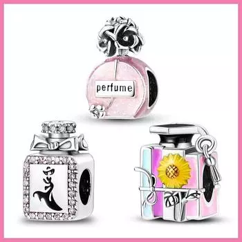 100% стерлингового серебра 925 пробы, различные парфюмерные подвески, подходящие для нового оригинального браслета, изготовления ювелирных изделий своими руками, лучший подарок для женщин белый