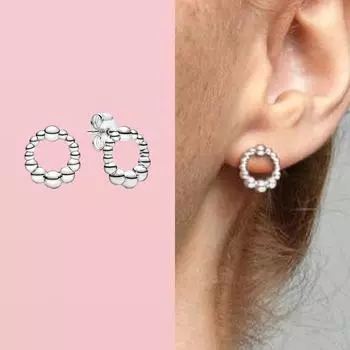 100% стерлингового серебра 925 пробы серьги-гвоздики с бусинами для женщин серьги подходят оригинальные серьги с подвесками ювелирные изделия Joyas