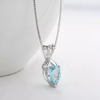 100% стерлингового серебра 925 пробы, сверкающее 6*8 мм, кулон с топазом, кулон с камнем цитрин, ожерелье для женщин, свадебная вечеринка, изысканные ювелирные изделия