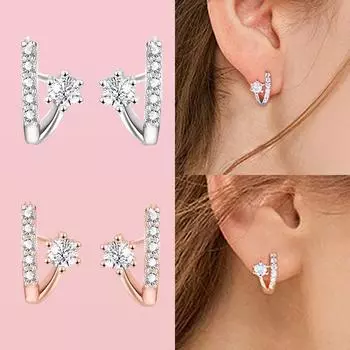 100% стерлингового серебра 925 пробы сверкающие серьги-кольца для женщин серьги подходят оригинальные подвески ювелирные изделия Joyas