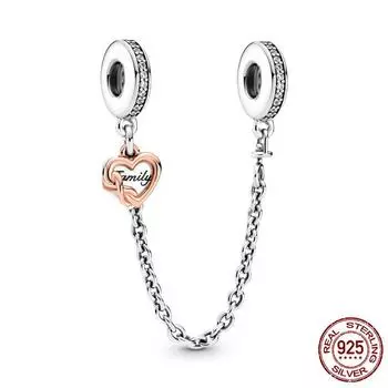 100% стерлингового серебра 925 пробы, в форме сердца, подвеска-цепочка, подходит для оригинального браслета 3 мм, женский браслет на день рождения, модные ювелирные изделия, подарок