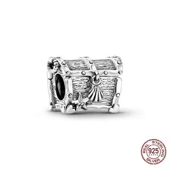 100% стерлингового серебра 925 пробы жемчужные бусины-подвески для сундука с сокровищами подходят для оригинальных браслетов 3 мм для женщин, сделай сам, ювелирный бутик, подарок