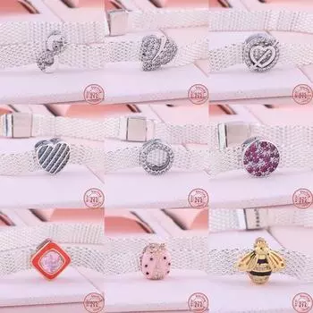 100% стерлингового серебра S925, бусины, вневременные сверкающие клипсы, подвески, подходят для оригинальных браслетов с отражениями, модные ювелирные изделия своими руками