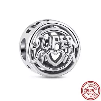 100% стерлингового серебра S925, подвеска для мамы, бусины в виде сердца навсегда, подходят оригинальные подвески, браслет, ювелирные изделия своими руками, подарок на день матери