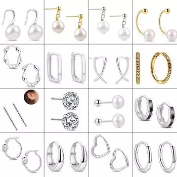 100% стерлингового серебра S925, сверкающие роскошные простые модные серьги-кольца с жемчугом и сердечками, женские ювелирные изделия, подарок на фестиваль CHINA