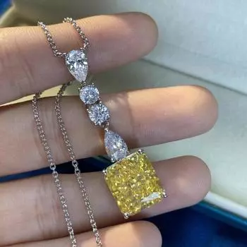 100% стерлингового серебра S925 сверкающий топаз высокоуглеродистый бриллиант кулон ожерелье для женщин свадебная вечеринка свадебный подарок ювелирные изделия
