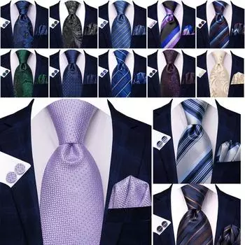 100 стилей XMAS Мужской черный золотой галстук-галстук Набор шелковых запонок Ascot Подарочные манжеты N-3314