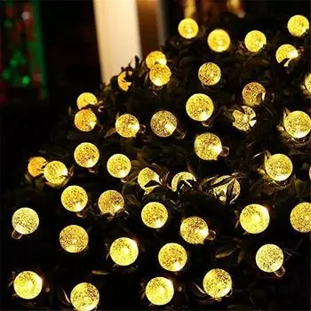100 светодиодов 13M Crystal Ball Solar Lamp Outdoor IP65 Waterproof String Fairy Lights Solar Garden Garlands Christmas Decoration 5M 20LEDS