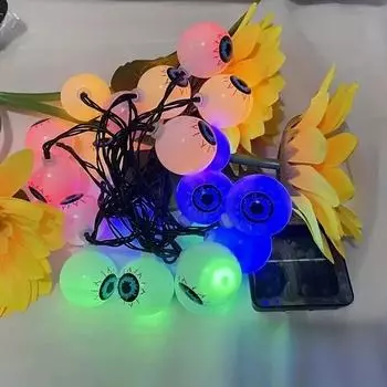 100 светодиодов на солнечных батареях для Хэллоуина, цветная гирлянда для украшения бара, ресторана, двора, праздничной вечеринки 632 Solar 3.5M 10LED