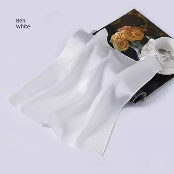100% Тутовый шелк Шелковый платок Однотонный Красота Уход за кожей Шелковый платок Креп-сатин Однотонный платок Разноцветный по желанию White Single Layer(35*35cm)