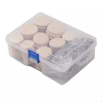 100 упаковок предварительно просверленных бревенчатых дисков, деревянных кругов с кольцами для ключей и открытыми для украшений 1 Hole