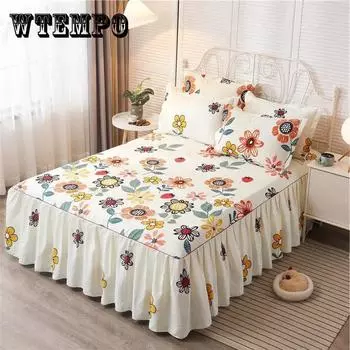 100% утолщенный саржевый матовый нескользящий наматрасник с корейским принтом Simmons пылезащитный чехол 120x200cm