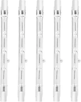 100 Вт, 118 мм R7s, галогенная лампа-карандаш с регулируемой яркостью, теплый белый цвет, 2800 К R7s, линейный прожектор, 1500 лм, AC220-240 В(5шт)