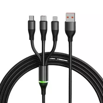 100 Вт 3 в 1 многофункциональное зарядное устройство USB кабель для быстрой зарядки несколько зарядных устройств адаптер шнур с портом Micro USB Type C для сотовых телефонов планшетов 1.2m bare wire красный