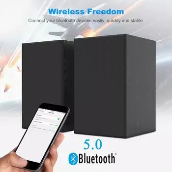 100 Вт акустические басовые Bluetooth-колонки, 4-дюймовый деревянный ТВ, компьютерный саундбар, AUX 2,0, Hi-Fi музыка, звуковая система Altavoz, книжная полка, динамик Other белый