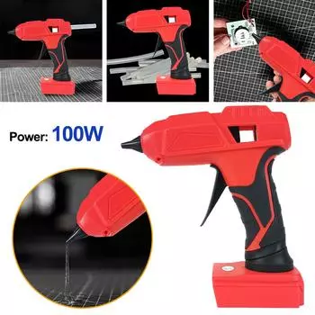 100 Вт Беспроводной пистолет для горячего клея с 5 шт. клеевыми стержнями, полноразмерный пистолет для горячего клея, пистолет для клея-расплава для художественных ремесел, DIY, школьный ремонт дома