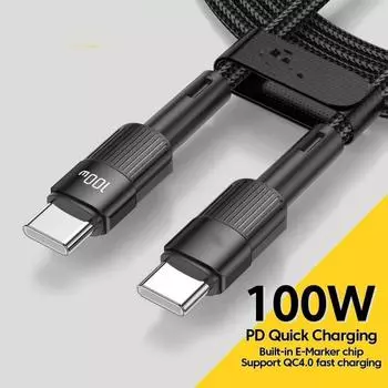 100 Вт C-C Type C кабель Usb C Pd быстрая зарядка провод зарядного устройства шнур для Macbook Samsung Xiaomi Type C Usb C кабель
