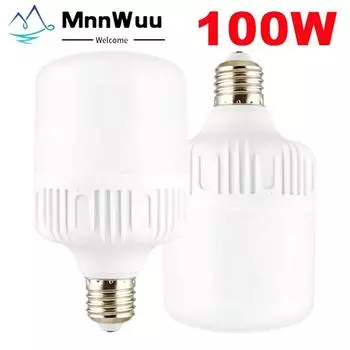 100 Вт E27 светодиодный светильник высокой яркости с винтом, лампа 220 В, белый свет, защита глаз, не мерцающий, высокое рассеивание тепла 220V 6000K 5W