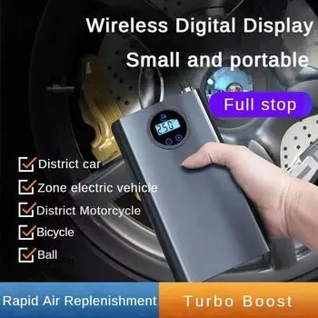 100 Вт Мини Автомобильный Беспроводной Насос Для Накачивания Портативный Литиевый Аккумулятор Воздушный Насос Чистая Медь Быстрое Накачивание Электрический Насос