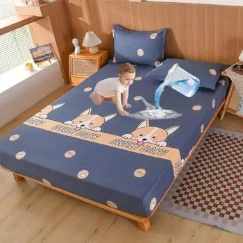 100% Waterproof Cute Dog Bed Fitted Sheet Nordic Adjustable Mattress Covers Four Corners With Elastic Band Multi Size Bed Sheet Twin