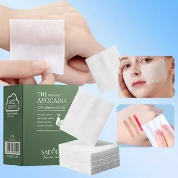 100 ватных дисков для снятия макияжа с авокадо. Влажный компресс, протрите лицо. Мягкий и приятный для кожи. Нежная текстура 100pcs/box