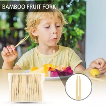 100 вилок, 3,5-дюймовые вилки для разделочных досок, аксессуары, изысканные зубочистки для закусок, одноразовые деревянные вилки для коктейлей, Sm One Size