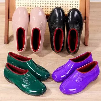 100% водонепроницаемые экологически чистые дизайн маслостойкие резиновые дождевые туфли ПВХ кухонная обувь 37