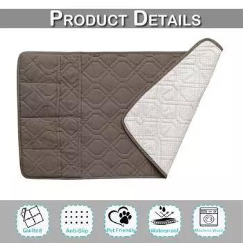 100% водонепроницаемые стеганые чехлы для диванов, чехлы для подлокотников, чехлы для ковриков для домашних животных, чехлы для хранения, съемные эластичные чехлы для диванов и подлокотников 1pc Storage Cover серо-коричневый