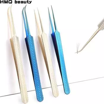 100% закрытый высококачественный золотой пинцет для ресниц премиум-класса, противоскользящий дизайн, 3D 6D инструменты для наращивания ресниц