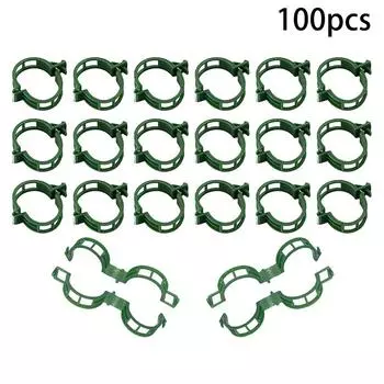 100 зажимов для растений, пластиковые зажимы для вьющихся растений, многоразовые зажимы для поддержки растений для томатов и вьющихся растений