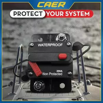 100A 200A автоматический выключатель с ручным сбросом усилитель мощности защита автомобильного аудио встроенный предохранитель инвертор 12 В - 48 В постоянного тока водонепроницаемый корпус для грузовика RV