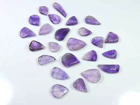 100Cts. Натуральный резной лист фиолетовый амфис 24 шт россыпью драгоценных камней лот 11-20 мм RQ-1662