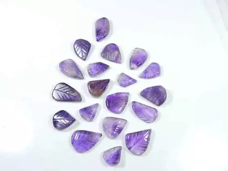 100Cts. Натуральный резной лист фиолетовый амфис 19 шт россыпью драгоценных камней лот 12-19 мм RQ-1658