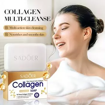 100 г коллагенового многофункционального очищающего мыла. Мыло ручной работы для очищения тела. Увлажняющее и очищающее мыло, контролирующее жирность кожи 100g