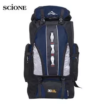 100л большой вместительный спортивный рюкзак для мужчин и женщин, дорожная сумка, походные сумки для кемпинга, скалолазания, рыбалки, водонепроницаемые рюкзаки оранжевый