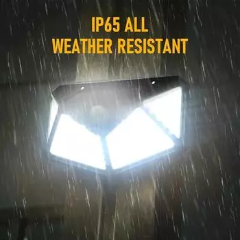 100LED солнечный настенный светильник, уличный светильник, водонепроницаемый датчик движения, солнечный свет, уличный фонарь, садовые перила, декоративная лампа