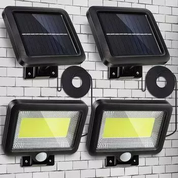 100LED солнечный свет открытый датчик движения перезарядка солнечный настенный светильник водонепроницаемый аварийный светодиодный светильник уличный сад крыльцо лампа