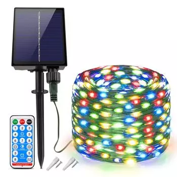 100M Large Solar Panel LED String Light Outdoor Fast Charge Fairy Lights 8 Modes Waterproof Christmas Wedding Party Garden Decor 10M 100LEDs