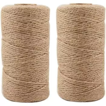 100 м/рулон натуральный джутовый шпагат для рукоделия, упаковочная веревка, упаковка для подарков, джутовая веревка для поделок, фотографий, комплектация сада 2mm 100Meter